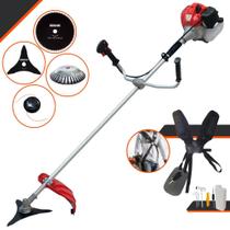 Roçadeira Completa Anmax CG520P À Gasolina 52cc 2,2HP de Alta Rotação e Performance Com 4 Opções de Cortes Carretel de Nylon + Lâmina Facão + Lâmina 3 Pontas + Escova Circular De Aço 38 Cerdas