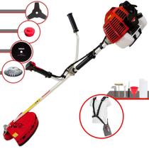 Roçadeira Completa Kawashima KW43L À Gasolina 43cc 1,7HP de Alta Rotação e Performance Com 4 Opções de Cortes Carretel de Nylon + Lâmina 3 Pontas + Lâmina 80 Dentes + Escova Circular De Aço 38 Cerdas