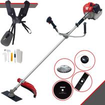 Roçadeira Completa Multifunções Anmax CG520P À Gasolina 52cc 2T 2,2HP de Potência 10.000rpm Roçadeira Robusta Com Carretel Nylon + Lâmina 2 Pontas + Lâmina 80 Dentes + Escova Circular De Aço 38 Cerdas