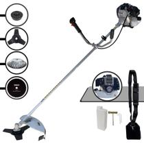 Roçadeira Completa Toyama TBC43H À Gasolina 43cc 1,7HP de Alta Rotação e Performance Com 4 Opções de Cortes Carretel de Nylon + Lâmina 3 Pontas + Lâmina 80 Dentes + Escova Circular De Aço 38 Cerdas