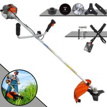 Roçadeira Completa Vulcan VR330-P À Gasolina 33cc 1,2HP Alta Rotação e Performance Cortador de Grama Com Carretel de Nylon e Faca 3 Pontas + Faca 2 Pontas, Faca 40 Dentes de Vídea e Faca 80 Dentes Roçadeira Completa Vulcan VR330-P À Gasolina 33cc 1,2HP Alta Rotação e Performance Cortador de Grama Com Carretel de Nylon e Faca 3 Pontas + Faca 2 Pontas, Faca 40 Dentes de Vídea e Faca 80 Dentes