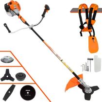 Roçadeira Completa Vulcan VR520-H À Gasolina 52cc 2,5HP de Alta Rotação e Performance Com 5 Opções de Cortes Carretel de Nylon + Lâmina Facão + Lâmina 3 Pontas + Lâmina 80 Dentes + Escova de Aço Roçadeira Completa Vulcan VR520-H À Gasolina 52cc 2,5HP de Alta Rotação e Performance Com 5 Opções de Cortes Carretel de Nylon + Lâmina Facão + Lâmina 3 Pontas + Lâmina 80 Dentes + Escova de Aço