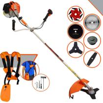 Roçadeira Completa Vulcan VR620H À Gasolina 2T 62cc 3HP Alta Potência e Rotação Com Cabeçote de Nylon e Lâmina 3 Pontas + Lâmina 2 Pontas, Lâmina 6 Pontas, Lâmina 40 Dentes Vídea, Lâmina 80 Dentes Roçadeira Completa Vulcan VR620H À Gasolina 2T 62cc 3HP Alta Potência e Rotação Com Cabeçote de Nylon e Lâmina 3 Pontas + Lâmina 2 Pontas, Lâmina 6 Pontas, Lâmina 40 Dentes Vídea, Lâmina 80 Dentes