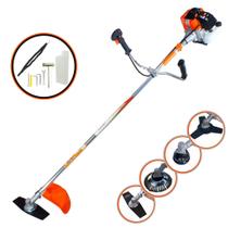 Roçadeira Cortador de Grama À Gasolina Multifunções Vulcan VR430S 2T 43cc 1,7HP Alta Rotação e Potência Com Carretel Nylon e Lâmina Facão + Kit Extra Lâmina 3 Pontas e Escova de Aço Circular 38 Cerdas Roçadeira Cortador de Grama À Gasolina Multifunções Vulcan VR430S 2T 43cc 1,7HP Alta Rotação e Potência Com Carretel Nylon e Lâmina Facão + Kit Extra Lâmina 3 Pontas e Escova de Aço Circular 38 Cerdas