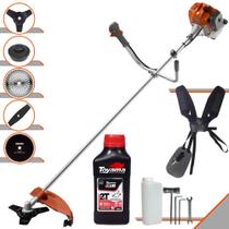 Roçadeira Cortador de Grama À Gasolina Tekna RL520ACG2 52cc 2HP Completa 5 em 1 Com Carretel de Nylon + 4 Lâminas de Corte + ÓLEO TOYAMA FG50 2T
