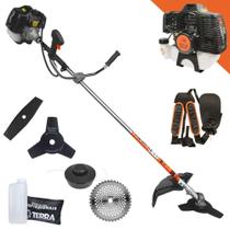 Roçadeira Cortador de Grama Multifuncional Terra GRH430 À Gasolina Motor 2T 43cc 1,7HP 6.500rpm Completa Com 4 Opções de Cortes Carretel de Nylon, Faca 2 Pontas, Faca 3 Pontas e Faca 40 Dentes Roçadeira Cortador de Grama Multifuncional Terra GRH430 À Gasolina Motor 2T 43cc 1,7HP 6.500rpm Completa Com 4 Opções de Cortes Carretel de Nylon, Faca 2 Pontas, Faca 3 Pontas e Faca 40 Dentes