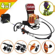 ROCADEIRA COSTAL CAPINADEIRA E CULTIVADORA VULCAN VRC 430 / VRC-430 MULTIFUNCIONAL a Gasolina 4 em 1 COM ENXADAS