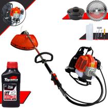 Roçadeira Costal Multifunções Terra GRC430 43cc 1,7HP de Potência Cortador de Grama Com Cabeçote de Nylon + Lâmina 40 Dentes de Vídea + Óleo Toyama 2T Roçadeira Costal Multifunções Terra GRC430 43cc 1,7HP de Potência Cortador de Grama Com Cabeçote de Nylon + Lâmina 40 Dentes de Vídea + Óleo Toyama 2T