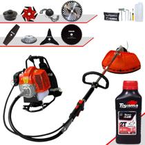 Roçadeira Costal Robusta Profissional À Gasolina Terra GRC430 43cc 1,7HP de Potência Alta Performance Completa Com 8 Opções de Cortes + ÓLEO TOYAMA 2T
