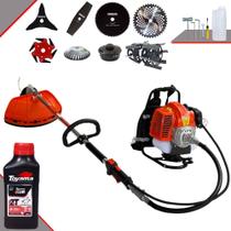 Roçadeira Costal Terra GRC430 À Gasolina 43cc 1,7HP Alta Rotação Para Todos os Tipos de Trabalho C/ Carretel + Kit de 8 Opções de Cortes + Óleo Toyama