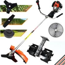 Roçadeira e Capinadeira 3HP 63cc Gasolina Importway IWRGER2T5X163 + Óleo Stihl 2T + Enxada Rotativa + Videa 40D + Facas