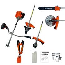 Roçadeira Gasolina Bipartida Profissional 2,5HP 52cc com Ponteira Motopoda de Galhos e Disco 80 Dentes Carbon Fak