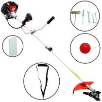 Roçadeira Gasolina Profissional Lateral 58CC Lâmina 3 Pontas e Fio Bi Partida Importway IWRG-2THB