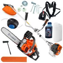 Roçadeira Husqvarna 321R 25,4cc e Motosserra 120 35cc Sabre 26 Dentes Roçadeira Husqvarna 321R 25,4cc e Motosserra 120 35cc Sabre 26 Dentes