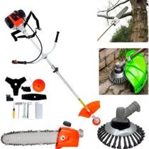 Roçadeira Industrial A Gasolina 63cc Motossera+escova De Aço Roçadeira Industrial A Gasolina 63cc Motossera+escova De Aço