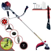 Roçadeira Kawashima BCJ521L À Gasolina 52cc 2,5HP 10000rpm Podador de Grama Completo Para Todos os Tipos de Trabalho Com Lâmina Facão + Lâmina 3 Pontas + Lâmina 6 Pontas + Lâmina 80 Dentes + Carretel