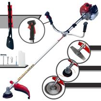 Roçadeira Kawashima BCJ521L À Gasolina Motor 2 Tempos 52cc 2,5HP de Potência Alta Rotação Multifunções Completo Para Todos os Tipos de Trabalho Com Carretel de Nylon + Faca 2 Pontas + Faca 40 Dentes