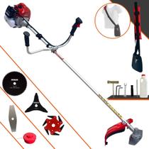Roçadeira Kawashima BCJ620L À Gasolina 62cc 3HP 10.000rpm Podador de Grama Completo Para Todos os Tipos de Trabalho Com Lâmina Facão + Lâmina 3 Pontas + Lâmina 6 Pontas + Lâmina 80 Dentes + Carretel