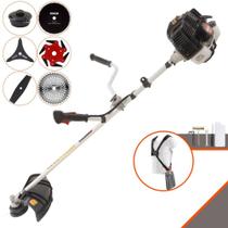Roçadeira Kawashima KW43LE À Gasolina 2T 43cc 1,7HP 6 Em 1 Ideal Para Todos os Tipos de Trabalhos Com Carretel + Faca 2 Pontas + Faca 3 Pontas + Faca 6 Pontas + Faca 40 Dentes Vídea + Faca 80 Dentes