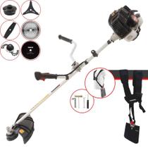 Roçadeira Kawashima KW43LE À Gasolina Motor 2T 43cc 1,7HP Alta Rotação e Performance Completa Com Carretel Nylon e Lâmina 3 Pontas + Lâmina Facão + Disco 40 Dentes Vídea + Disco 80 Dentes + Trimmer Roçadeira Kawashima KW43LE À Gasolina Motor 2T 43cc 1,7HP Alta Rotação e Performance Completa Com Carretel Nylon e Lâmina 3 Pontas + Lâmina Facão + Disco 40 Dentes Vídea + Disco 80 Dentes + Trimmer