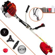 Roçadeira Kawashima KW52L À Gasolina 52cc 2,5HP 10.000rpm Podador de Grama 5 Em 1 Ideal Para Todos os Tipos de Trabalhos Com Carretel + Faca 2 Pontas + Faca 3 Pontas + Faca 40 Dentes + Faca 80 Dentes