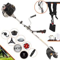 Roçadeira Kawashima KW52LE 52cc 2,5HP Alta Potência 8 Em 1 Completa Com Carretel e Faca 3 Pontas + Kit Faca 2 Pontas, Faca 6 Pontas, Lâmina 40 Dentes Vídea, Lâmina 80 Dentes, Trimmer e Escova de Aço