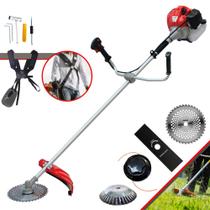 Roçadeira Lateral À Gasolina Anmax CG430P Motor 2T 43cc 2HP de Potência 9.000rpm Com 4 Opções de Corte Lâmina 2 Pontas + Lâmina 40 Dentes + Carretel de Nylon + Escova Circular De Aço 38 Cerdas