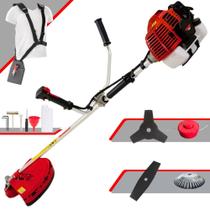 Roçadeira Lateral À Gasolina Kawashima KW43L 43cc 1,7HP 10.000rpm Robusta e de Alta Performance Completa Para Todos os Tipo de Cortes Com Carretel + Facas 2 Pontas + 3 Pontas + Escova de Aço Circular