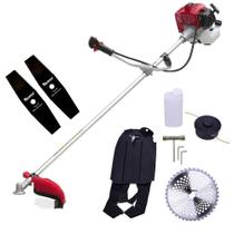 Roçadeira lateral a gasolina toyama tbc63 3.5cv 2t 63.3cc com carretel de nylon e 3 lâminas