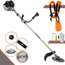 Roçadeira Lateral Anmax CG430B À Gasolina 43cc 1,7HP Alta Rotação e Performance Profissional Completa Multifuncional Com Lâmina 2 Pontas + Lâmina 40 Dentes de Vídea + Carretel de Nylon + Escova de Aço