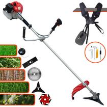 Roçadeira Lateral Anmax CG430P-TB À Gasolina Motor 2 Tempos 43cc 2HP 9.000rpm Multifuncional 5 Em 1 Com Cabeçote de Nylon e Lâmina Facão + Kit Faca 3 Pontas, Faca 6 Pontas e Faca 80 Dentes