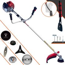 Roçadeira Lateral Kawashima BCJ521L À Gasolina 2T 52cc 2,5HP 10000rpm Profissional Com Carretel de Nylon + Lâmina Facão + Lâmina 3 Pontas + Lâmina 40 Dentes de Vídea + Lâmina 80 Dentes + Escova de Aço Roçadeira Lateral Kawashima BCJ521L À Gasolina 2T 52cc 2,5HP 10000rpm Profissional Com Carretel de Nylon + Lâmina Facão + Lâmina 3 Pontas + Lâmina 40 Dentes de Vídea + Lâmina 80 Dentes + Escova de Aço