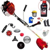 Roçadeira Lateral Kawashima KW52L 52cc 2,5HP Ideal Para Todos os Tipos de Trabalhos Com Carretel + Faca 2 Pontas + 3 Pontas + 6 Pontas + 40 Dentes + 80 Dentes + Trimmer + Escova + EPI + ÓLEO TOYAMA