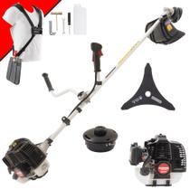 Roçadeira Lateral Kawashima Serie E KW 52-LE Gasolina 52cc Com Duas Opções Para Corte Alta Potência