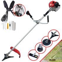 Roçadeira Lateral Multifuncional Anmax CG520P-TB À Gasolina 52cc 2T 2,2HP de Potência Alta Rotação Multifunções Com Cabeçote de Nylon e Lâmina 2 Pontas + Lâmina 3 Pontas e Disco Circular 80 Dentes