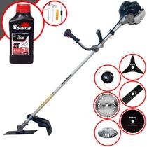 Roçadeira Lateral Profissional À Gasolina Anmax CG430B 43cc 1,7HP Com 6 Opções de Cortes, Carretel + Faca 2 Pontas + Faca 3 Pontas + Faca 40 Dentes Vídea + Faca 80 Dentes + Escova de Aço + ÓLEO TOYAMA