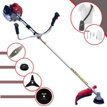 Roçadeira Lateral Profissional Multifuncional Kawashima BCJ431L À Gasolina Motor 2T 43cc 1,7HP 10.000rpm Completa Com 4 Opções de Cortes Cabeçote Nylon, Faca 2 Pontas, Faca 3 Pontas e Faca 80 Dentes