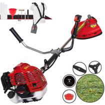 Roçadeira Lateral Profissional Multifuncional Kawashima KW52L À Gasolina Motor 2T 52cc 2,5HP 10.000rpm Completa Com 4 Opções de Cortes Cabeçote Nylon, Faca 2 Pontas, Faca 3 Pontas e Faca 80 Dentes