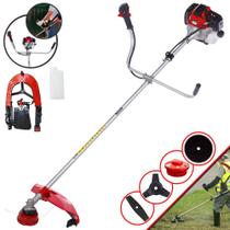 Roçadeira Lateral Profissional Multifuncional Toyama RT43L À Gasolina Motor 2T 43cc 1,7HP 10.000rpm Completa Com 4 Opções de Cortes Cabeçote de Nylon, Faca 2 Pontas, Faca 3 Pontas e Faca 80 Dentes