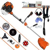 Roçadeira Lateral Terra GR520XP À Gasolina 2 Tempos 52cc 2,5HP Alta Potência 7 Em 1 Com Carretel de Nylon e Faca 40 Dentes de Vídea + Kit Facas 2 Pontas, 3 Pontas, 6 Pontas, 80 Dentes e Trimmer + EPI