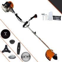 Roçadeira Lateral Terra GRHB430 Bi-Partida À Gasolina 2T 43cc 1,7HP 12000rpm Profissional C/ Carretel Nylon + Lâmina Facão + Lâmina 3 Pontas + Lâmina 40 Dentes Vídea + Lâmina 80 Dentes + Escova de Aço Roçadeira Lateral Terra GRHB430 Bi-Partida À Gasolina 2T 43cc 1,7HP 12000rpm Profissional C/ Carretel Nylon + Lâmina Facão + Lâmina 3 Pontas + Lâmina 40 Dentes Vídea + Lâmina 80 Dentes + Escova de Aço