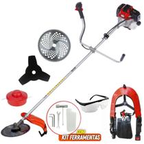 Roçadeira Lateral Toyama RT52L 52cc 2T 3x1 Carretel Faca 3P Lamina 80D Profissional p/ Grama, Capim, Galho