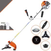 Roçadeira Lateral Vulcan VR430P 43cc À Gasolina 1,7HP 10.000rpm Multifuncional Completa 5 Em 1 C/ Guidão Antivibração Carretel de Nylon + Faca 2 Pontas + Faca 3 Pontas + Faca 80 Dentes + Escova de Aço