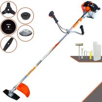 Roçadeira Lateral Vulcan VR430S 43cc À Gasolina 2 Tempos 1,7HP 10.000rpm Multifuncional Completa 5 Em 1 Com Carretel de Nylon + Faca 2 Pontas + Faca 3 Pontas + Faca 80 Dentes + Escova de Aço Giratória