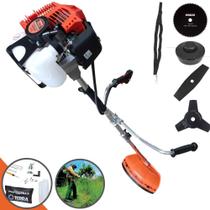 Roçadeira Máquina de Corta Grama Lateral À Gasolina Terra GRHB430 Bi-Partida 43cc 2 Tempos 1,7HP 12.000rpm Multifuncional 4 Em 1 Com Carretel de Nylon + Faca 2 Pontas + Faca 3 Pontas + Faca 80 Dentes