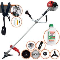 Roçadeira Máquina de Cortar Grama À Gasolina CG520P-TB Anmax 52cc 2,2HP de Potência Alta Rotação e Performance Multifuncional Completo Com 6 Opções de Cortes + ÓLEO STIHL 8017 2 TEMPOS