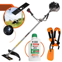 Roçadeira Máquina de Cortar Grama Anmax CG430-B À Gasolina 43cc 1,7HP 12.000rpm Alta Performance Robusta e Resistente Com Lâmina 2 Pontas e Carretel de Nylon + ÓLEO STIHL 2 TEMPOS