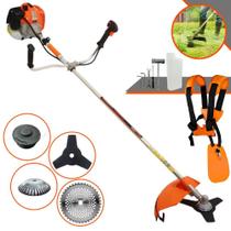 Roçadeira Máquina de Cortar Grama Vulcan VR620-H À Gasolina 62cc 3HP Completa Com 4 Opções de Corte Carretel de Nylon, Lâmina 3 Pontas, Lâmina 40 Dentes de Vídea e Escova de Aço Rotativa 38 Cerdas