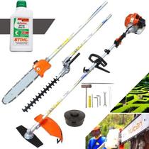Roçadeira Multifuncional 4x1 Podador de Galho, Cerca Viva, Corta Grama e Mato Vulcan Trent VRM330 33cc + Oleo Stihl Roçadeira Multifuncional 4x1 Podador de Galho, Cerca Viva, Corta Grama e Mato Vulcan Trent VRM330 33cc + Oleo Stihl