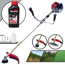 Roçadeira Multifuncional À Gasolina Kawashima BCJ521L 52cc 2,5HP de Potência Alta Rotação e Performance Podador de Grama Profissional Completo Com Carretel Nylon + Faca 2 Pontas + ÓLEO TOYAMA 2 Tempos